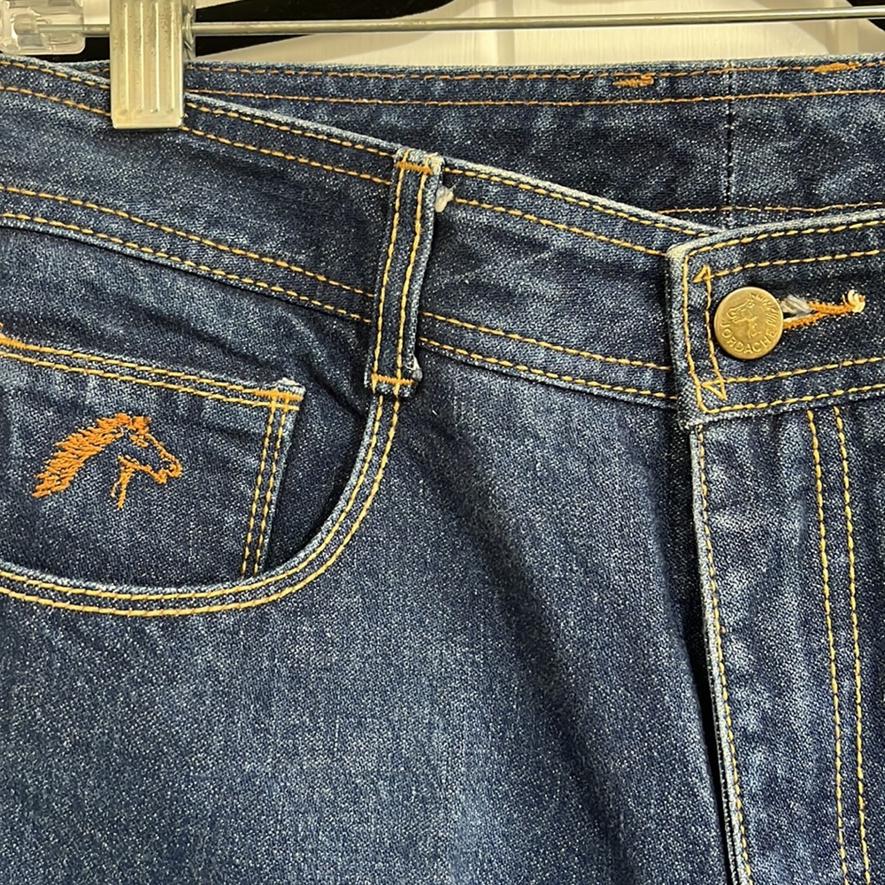 Vintage Jordache dark wash straight leg blue jeans. Size 32 long. 30” inseam. - Picture 7 of 8